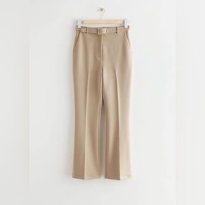 & OTHER STORIES Belted Cropped Kick Flare Trousers Size 6